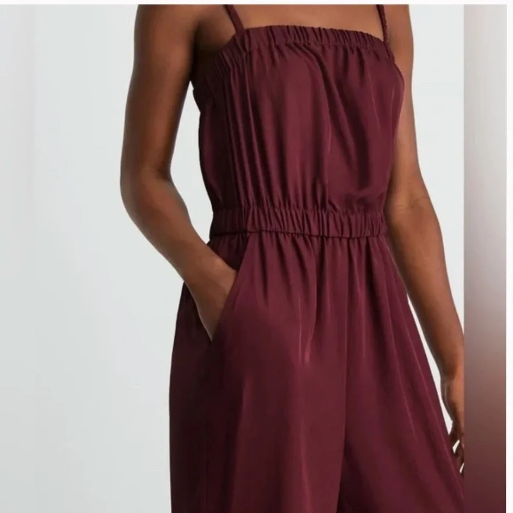 Everlane The Party-Of-One Sleeveless Jumpsuit Oxblood Size XS